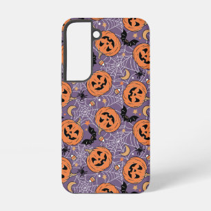 Purple Jack-O-Lantern Halloween Pattern Samsung Galaxy Case