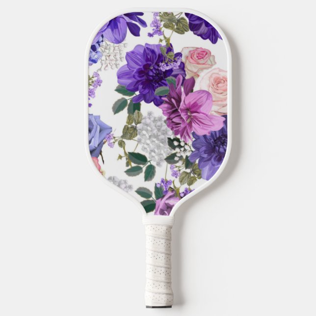Purple Japanese Flowers Pickle Ball Pickleball Paddle (Front)
