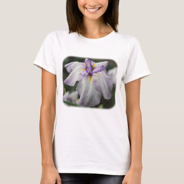 Purple Japanese Iris Floral Nature T-Shirt (Front)