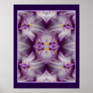 Purple Japanese Iris Flower Abstract  Poster