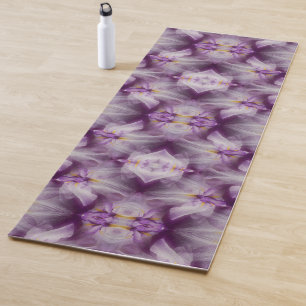 Purple Japanese Iris Flower Abstract Yoga Mat