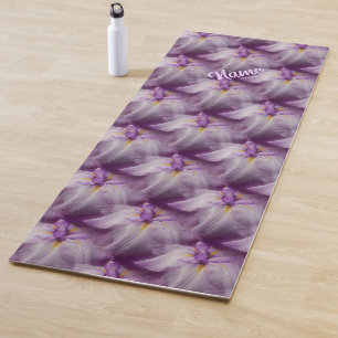 Purple Japanese Iris Flower Personalised Yoga Mat