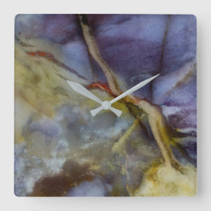 Purple Jasper Square Wall Clock