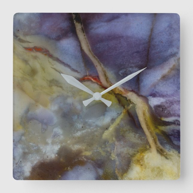 Purple Jasper Square Wall Clock (Front)
