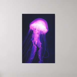 Purple Jellyfish and Blue Ocean Canvas Print