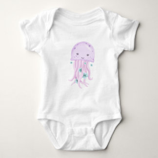 Purple jellyfish baby bodysuit
