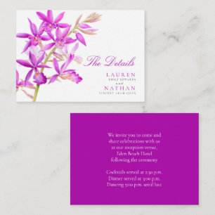 Purple jewel orchid wedding handy details enclosure card
