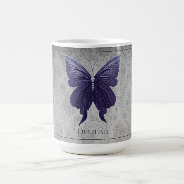 Purple Jewelled Butterfly Coffee Mug (Center)