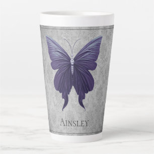 Purple Jewelled Butterfly Latte Mug