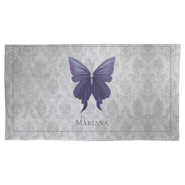 Purple Jewelled Butterfly Pillowcase (Front)