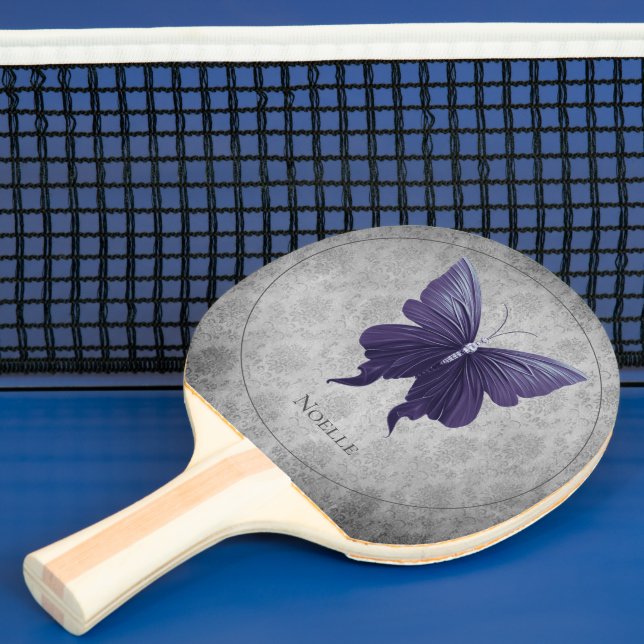 Purple Jewelled Butterfly Ping Pong Paddle (Insitu)