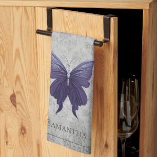 Purple Jewelled Butterfly Tea Towel