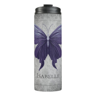 Purple Jewelled Butterfly Thermal Tumbler