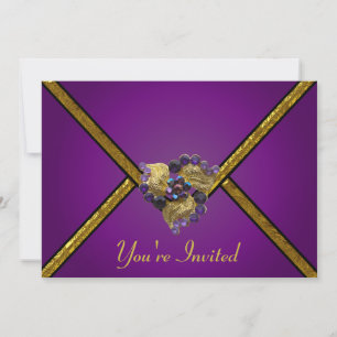 Purple Jewelled Party Invitation