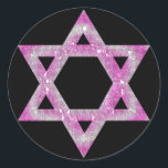 Purple Jewelled Star of David Design Classic Round Sticker<br><div class="desc">a pretty Star of David in a pink/purplish jewelled design... .{graphic by MarloDeeDesigns.com}</div>