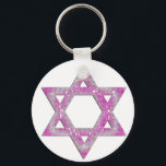 Purple Jewelled Star of David Design Key Ring<br><div class="desc">a pretty Star of David in a pink/purplish jewelled design... .{graphic by MarloDeeDesigns.com}</div>