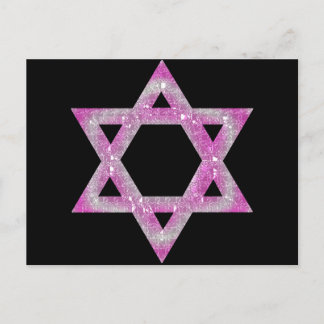 Purple Jewelled Star of David Design Postcard