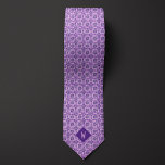 Purple Jewels Mandala Monogram Tie<br><div class="desc">Make a statement with our Purple Jewels Mandala Monogram Neck Tie. The  design in purple shades creates a unique and stylish appearance. Don't miss the opportunity to explore our matching socks for a complete ensemble.</div>