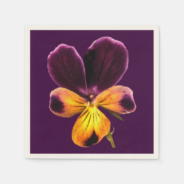 Purple Johnny Jump Up Flowers Paper Napkins (Front)
