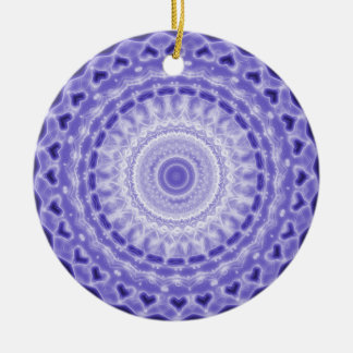 Purple Joy Mandala Kaleidoscope Pattern Ceramic Tree Decoration