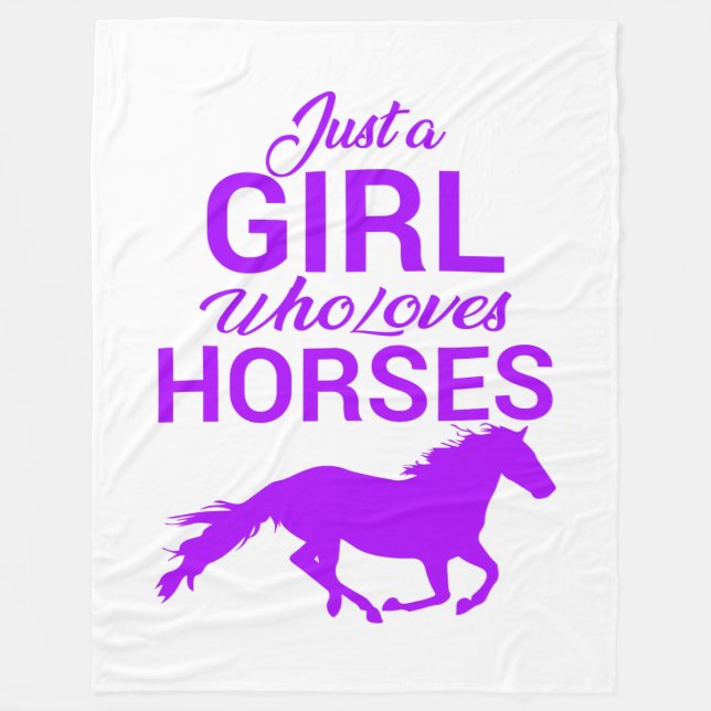 Purple Just A Girl Who Loves Horses     Fleece Blanket (Front)