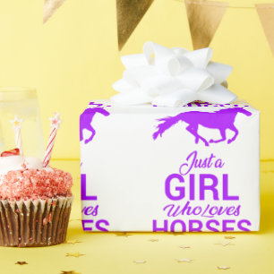 Purple Just A Girl Who Loves Horses   Wrapping Paper
