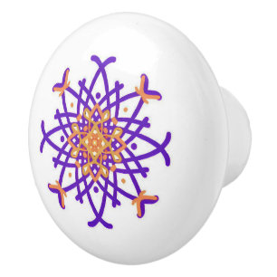 Purple Kaleid Ceramic Knob