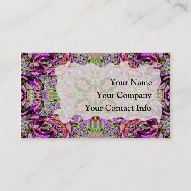 Purple Kaleidoscope Business Card Template (Front)