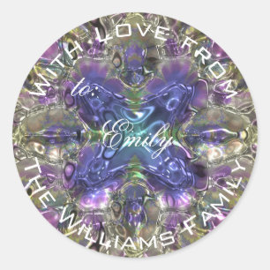 Purple Kaleidoscopic Design Elegant Gift Tag