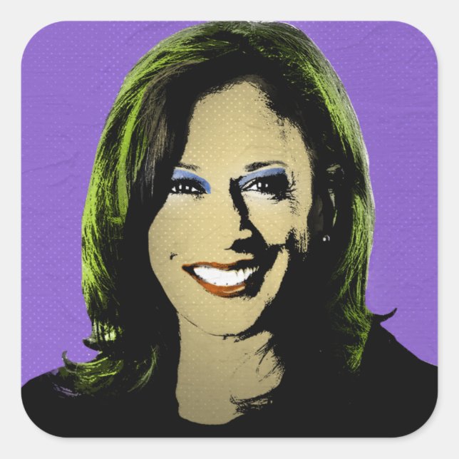 Purple Kamala Harris Pop Art Square Sticker (Front)