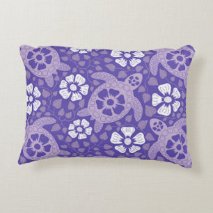 Purple Kauai Turtles Decorative Cushion
