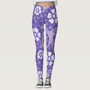 Purple Kauai Turtles Leggings