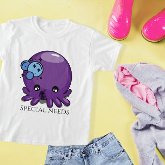 Purple kawaii octopus illustration special needs T-Shirt