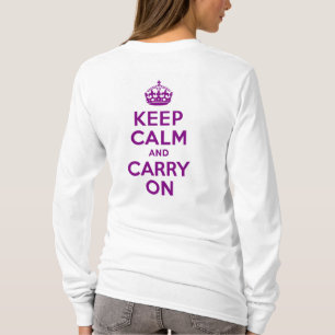 Purple Keep Calm and Carry On T-Shirt