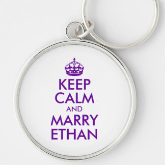 Purple Keep Calm and Marry Ethan Key Ring