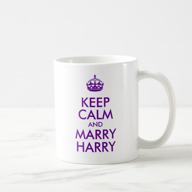 Purple Keep Calm and Marry Harry Coffee Mug (Right)