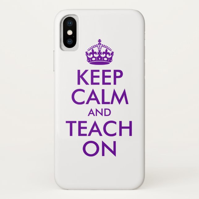 Purple Keep Calm and Teach On Case-Mate iPhone Case (Back)