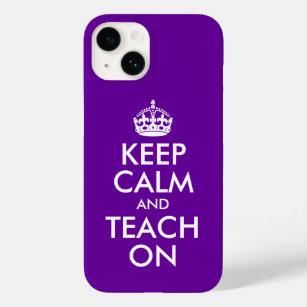 Purple Keep Calm and Teach On Case-Mate iPhone 14 Case
