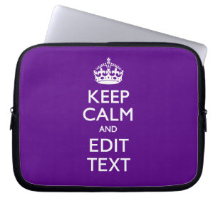 Purple Keep Calm And Your Text Easily Laptop Sleeve