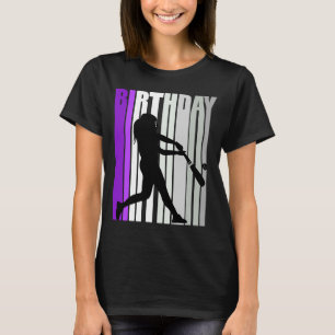 Purple Kid Baseball Birthday Colourful Training Tr T-Shirt