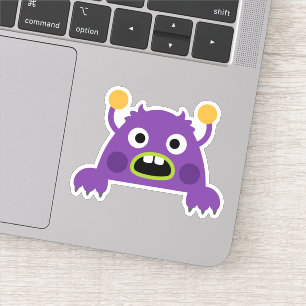 Purple Kid's Cartoon Monster Die Cut Sticker Decal