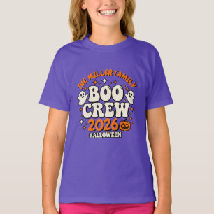 Purple Kids Halloween Shirt Retro Boo Crew 2026