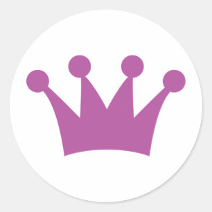 purple king crown classic round sticker