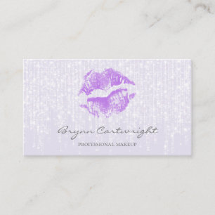 Purple Kiss Lips with Subtle Twinkle Lights Makeup Business Card