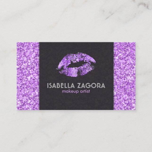 Purple Kiss & Purple Glitter Business Card (Front)