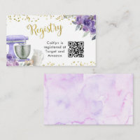 Purple Kitchen Bridal Shower Registry Card