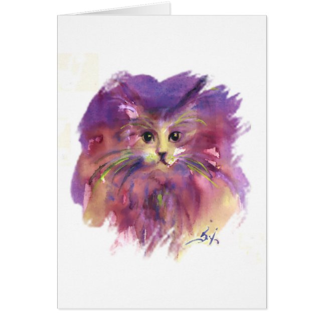 PURPLE KITTEN,KITTY CAT PORTRAIT (Front)