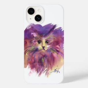 PURPLE  KITTEN,KITTY CAT PORTRAIT,White Case-Mate iPhone 14 Case