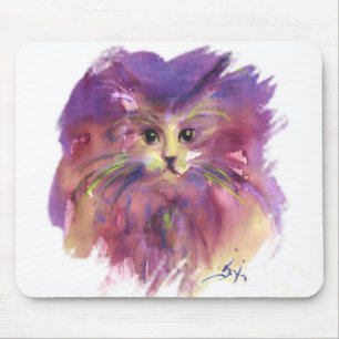 PURPLE KITTEN,KITTY CAT PORTRAIT,White Mouse Mat