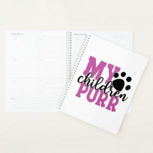 Purple Kitten Paw Kitty Mum Gift Cute Cat Planner